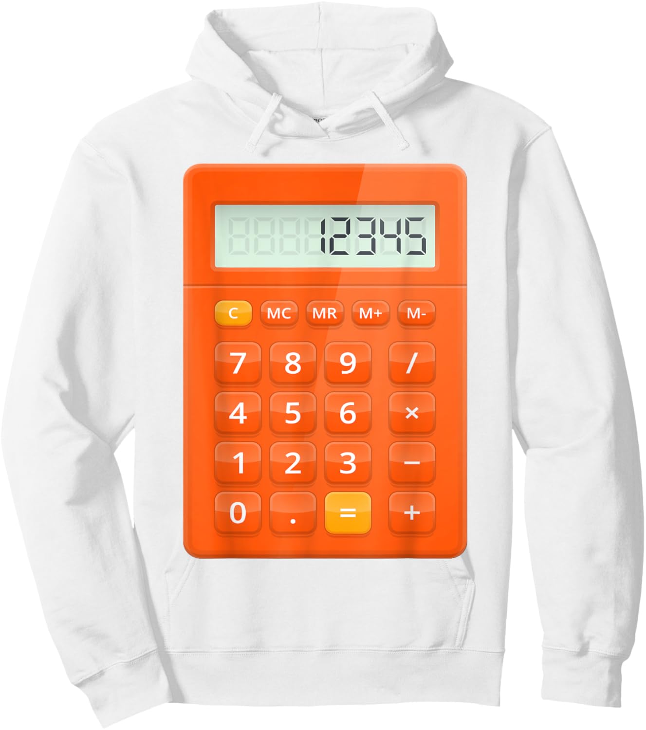 Calculator Costume Halloween Easy Cosplay Math Geek Outfit Hoodie - Hoodie | White