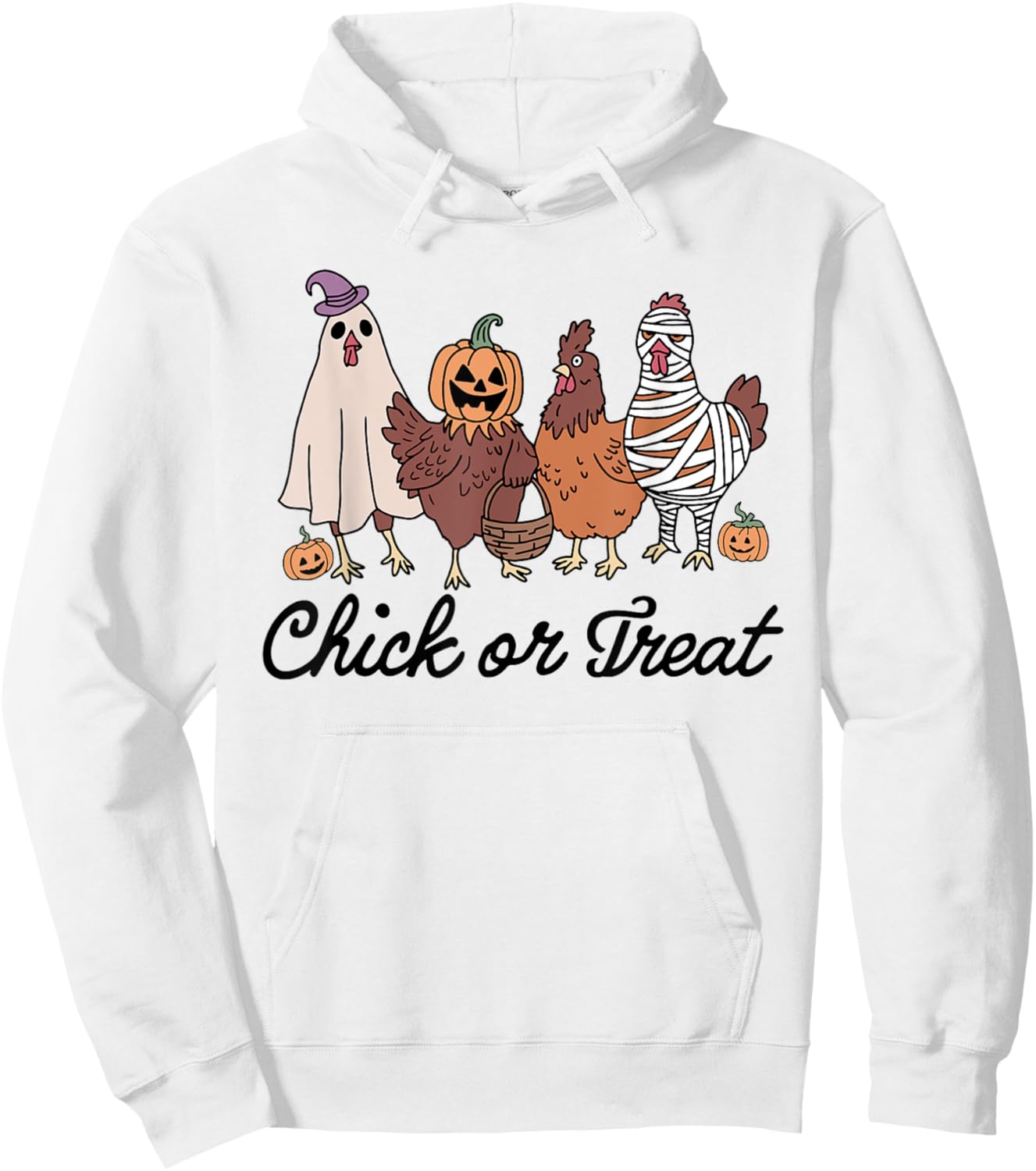 Chick Or Treat Halloween Witch Spooky Chicken Hoodie - Hoodie | White