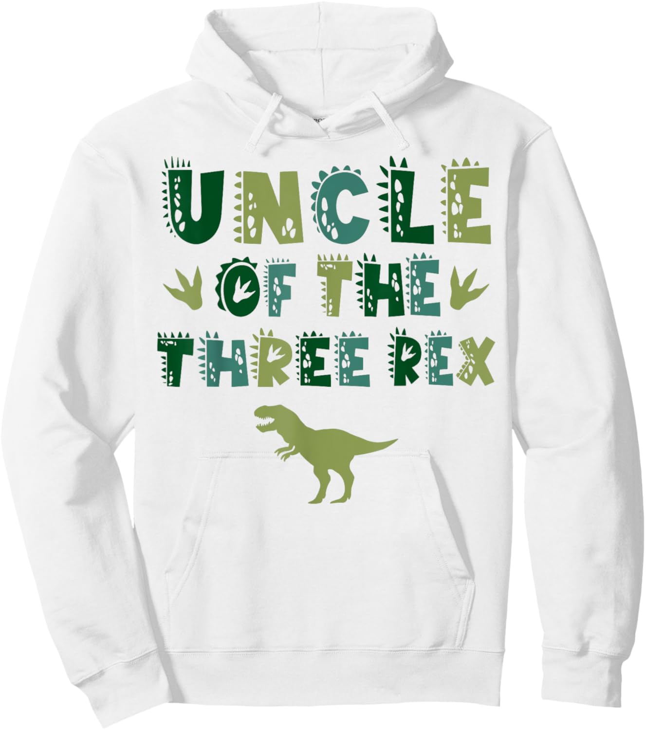Uncle Of The Three Rex Birthday Shirts Dinosaur Family Hoodie - Hoodie | White