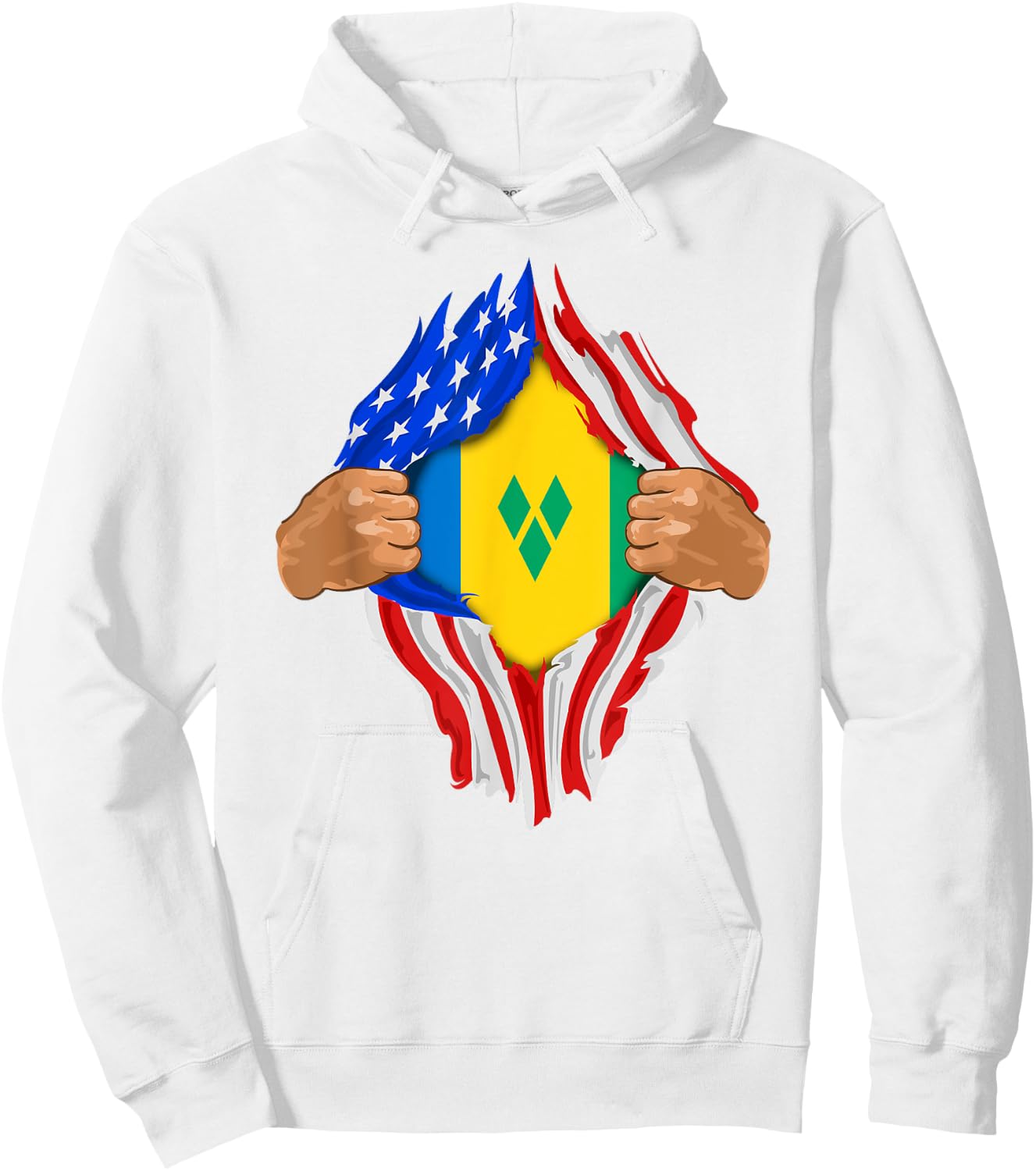 Saint Vincent and the Grenadines Blood Inside Me | Flag Gift Hoodie - Hoodie | White