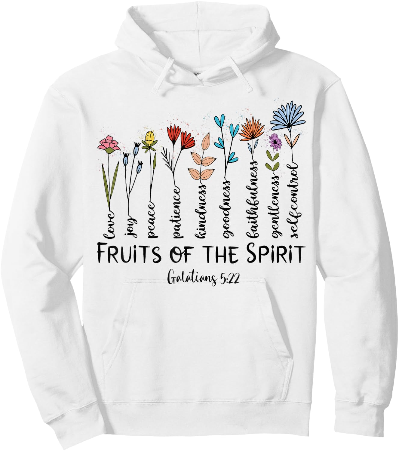 Faith Cross Christ Religious Inspirational Apparel Fruit of The Spirit Christian Faithful Bible Verse Jesus - Grey, Small, Women's Classic Fit, Short Sleeve Hoodie - Hoodie | White