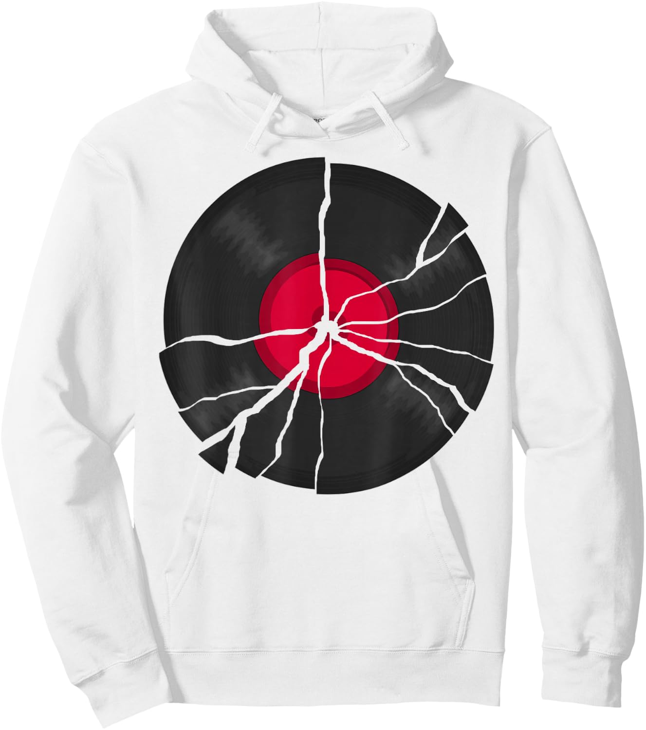 Broken Retro Vinyl Lp Music Record Hoodie - Hoodie | White