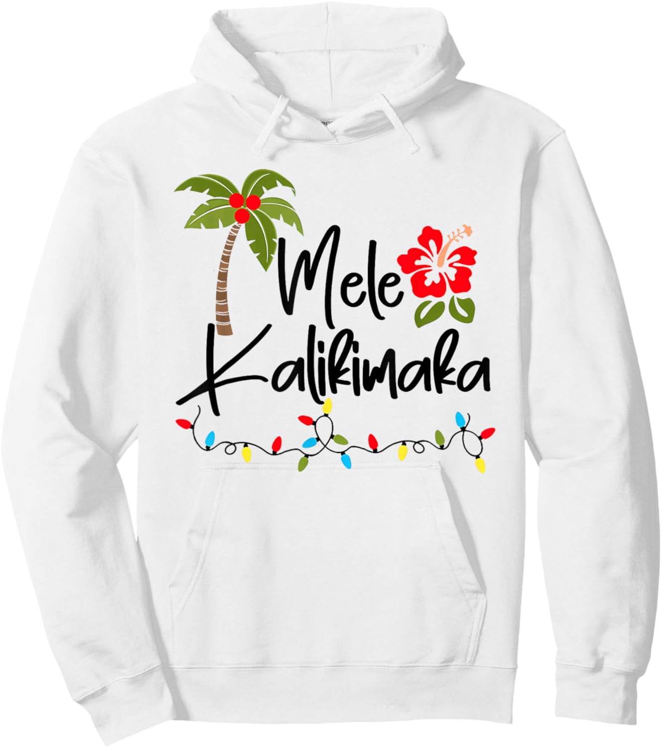 Mele Kalikimaka Tropical Christmas Hawaiian Xmas Hoodie - Hoodie | White