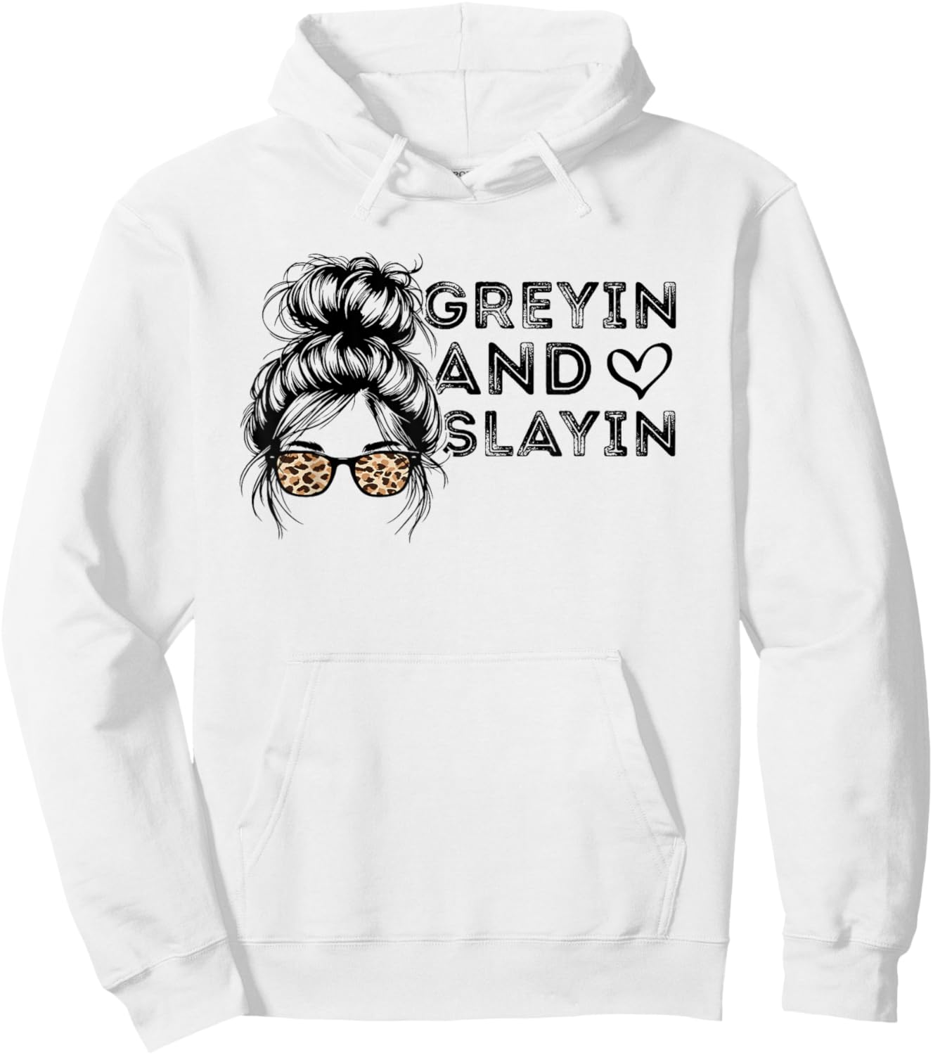 Funny retro Greyin And Slayin Quote for Workout Gym Hoodie - Hoodie | White