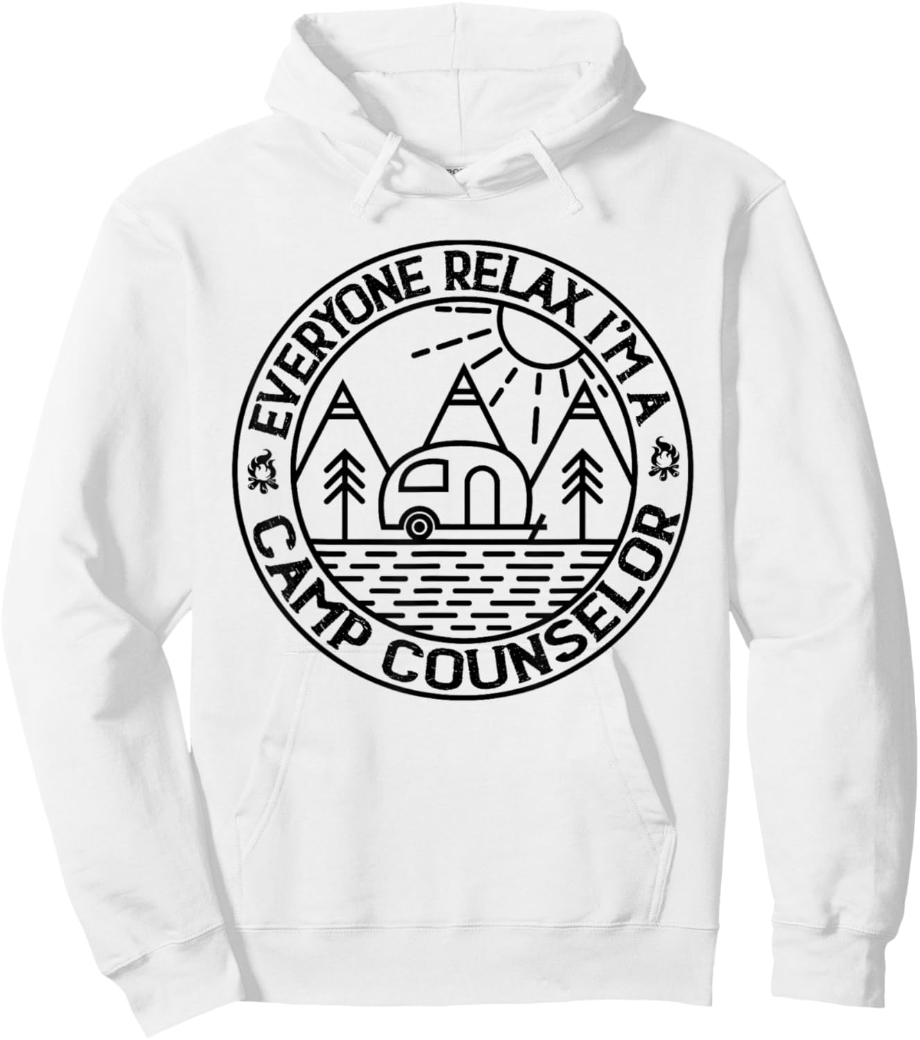 Everyone Relax I'm A Camp Counselor Retro Camp Counselor Hoodie - Hoodie | White