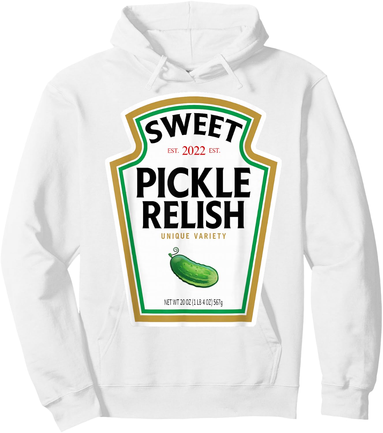 Sweet Green Pickle Relish Funny DIY Halloween Costume Hoodie - Hoodie | White