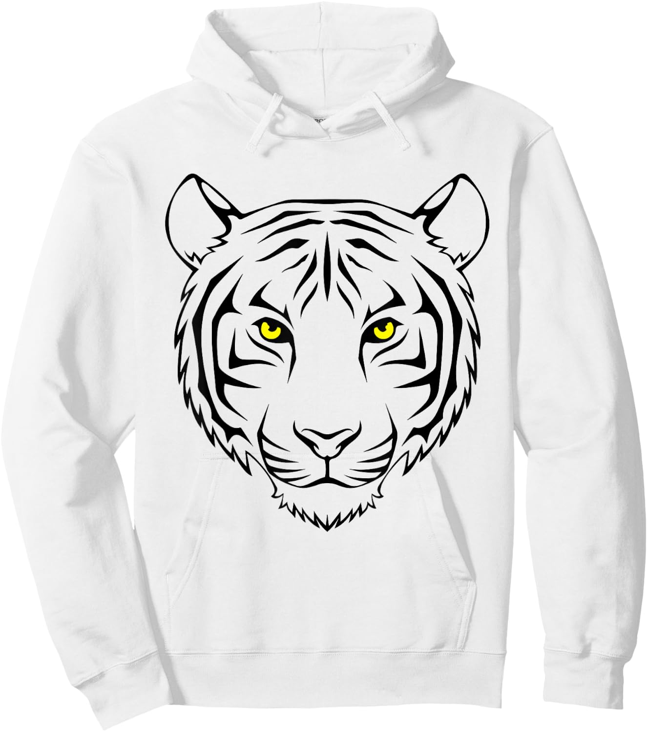 Tiger Orange Tiger Print Face Tiger Head Hoodie - Hoodie | White