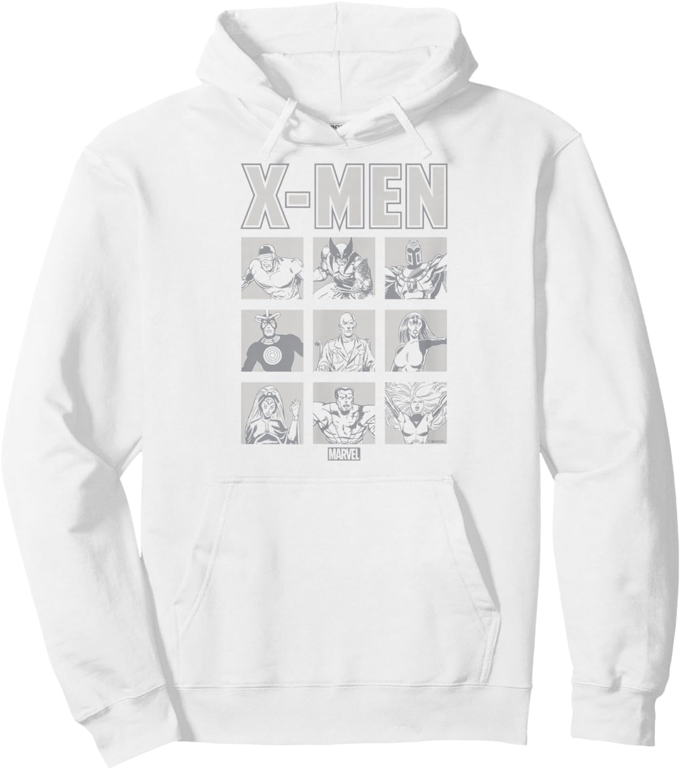 X-Men - Light Monochrome Grid Hoodie - Hoodie | White