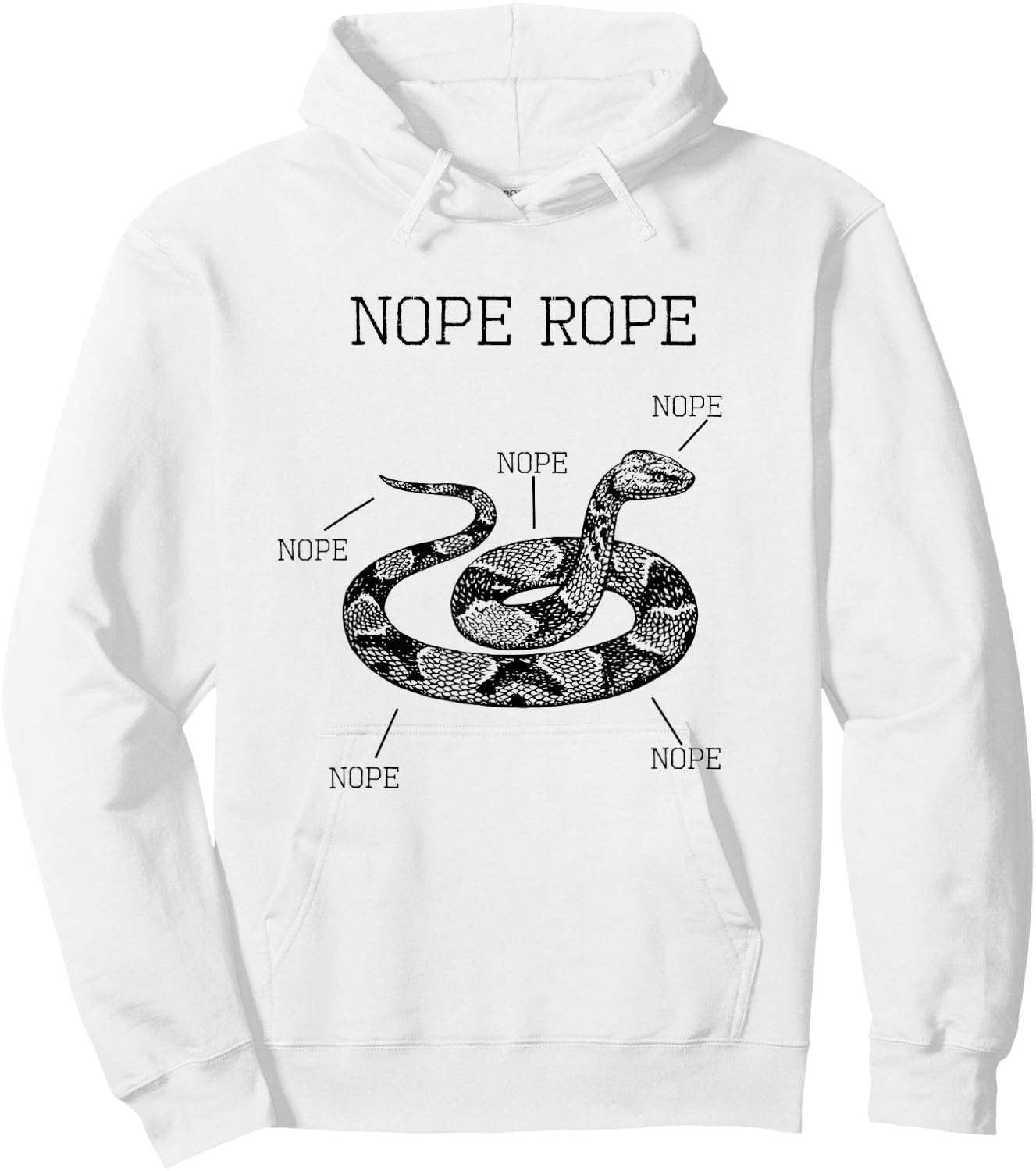 Nope Rope Snake Funny Animal Anatomy Cute Snek Meme Shirt Hoodie - Hoodie | White
