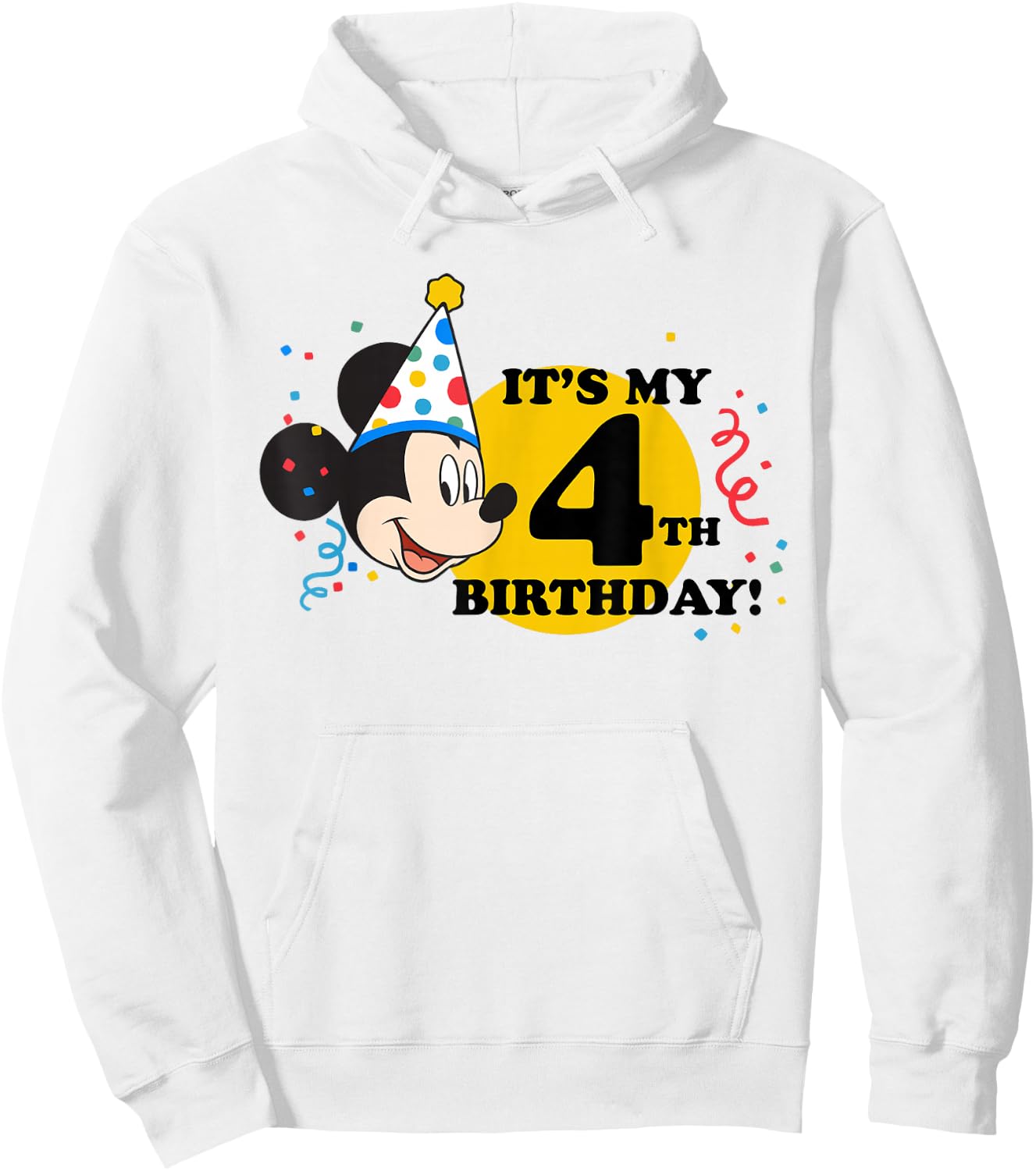 Disney Mickey Mouse 4th Birthday Hoodie - Hoodie | White
