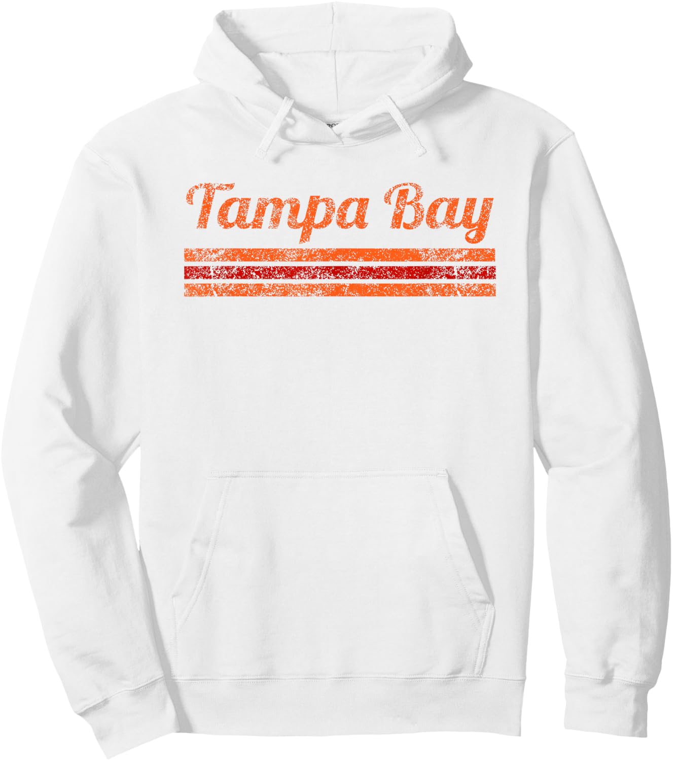 Tampa Bay Florida Retro Vintage Weathered Stripe Throwback Hoodie - Hoodie | White