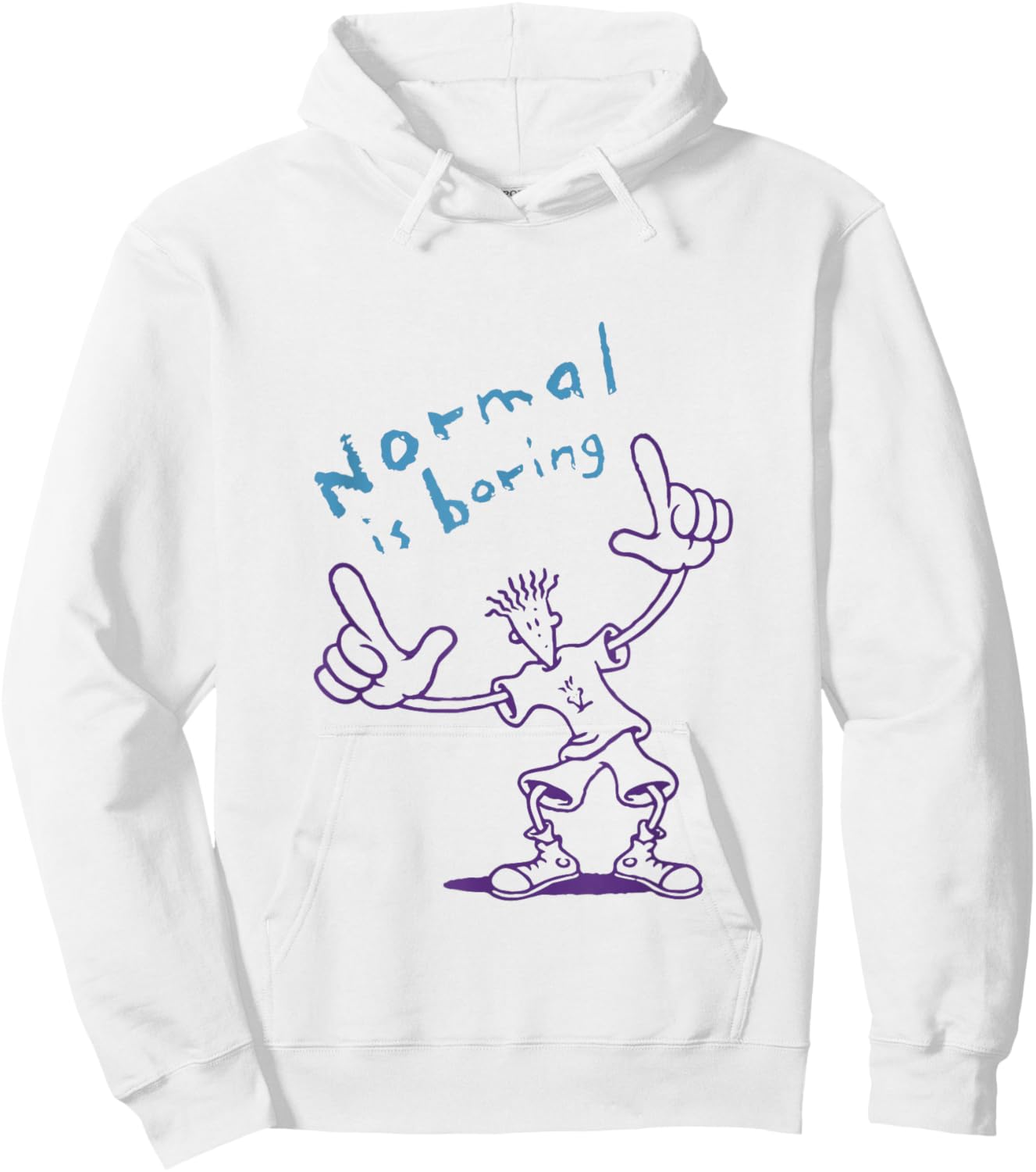 Fido Dido Points Normal Is Boring Hoodie - Hoodie | White