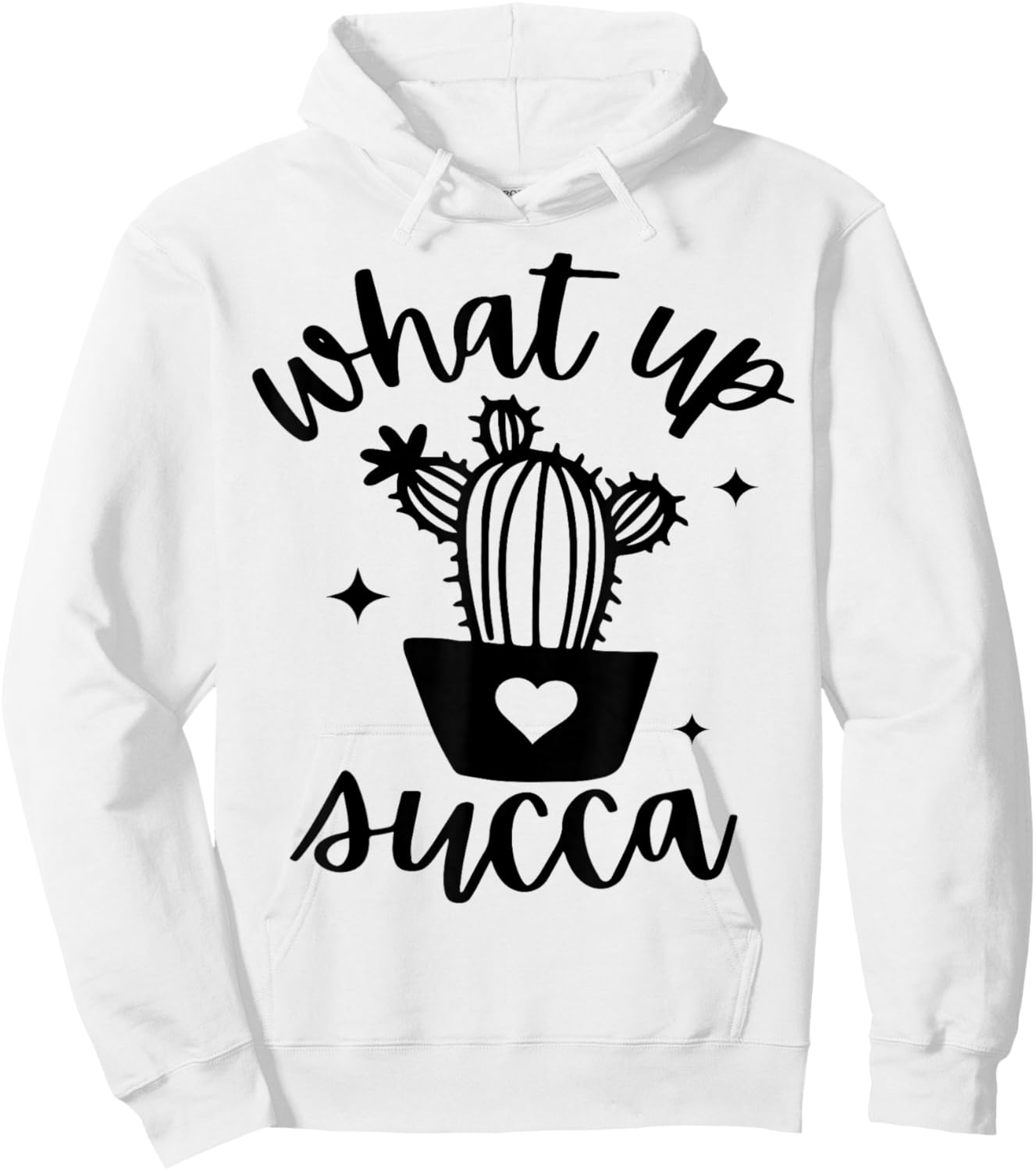 Outdoor Gardening & Garden Farming Crew Clothing Fun Gardener What's Up Succulent Plant Flower Lover Botanist Hoodie - Hoodie | White