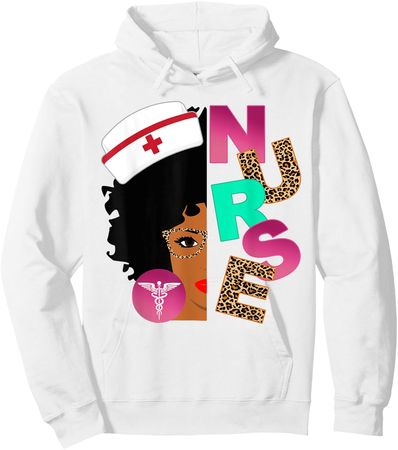 Black Strong Nurse Afro Love Melanin African American Women Hoodie - Hoodie | White