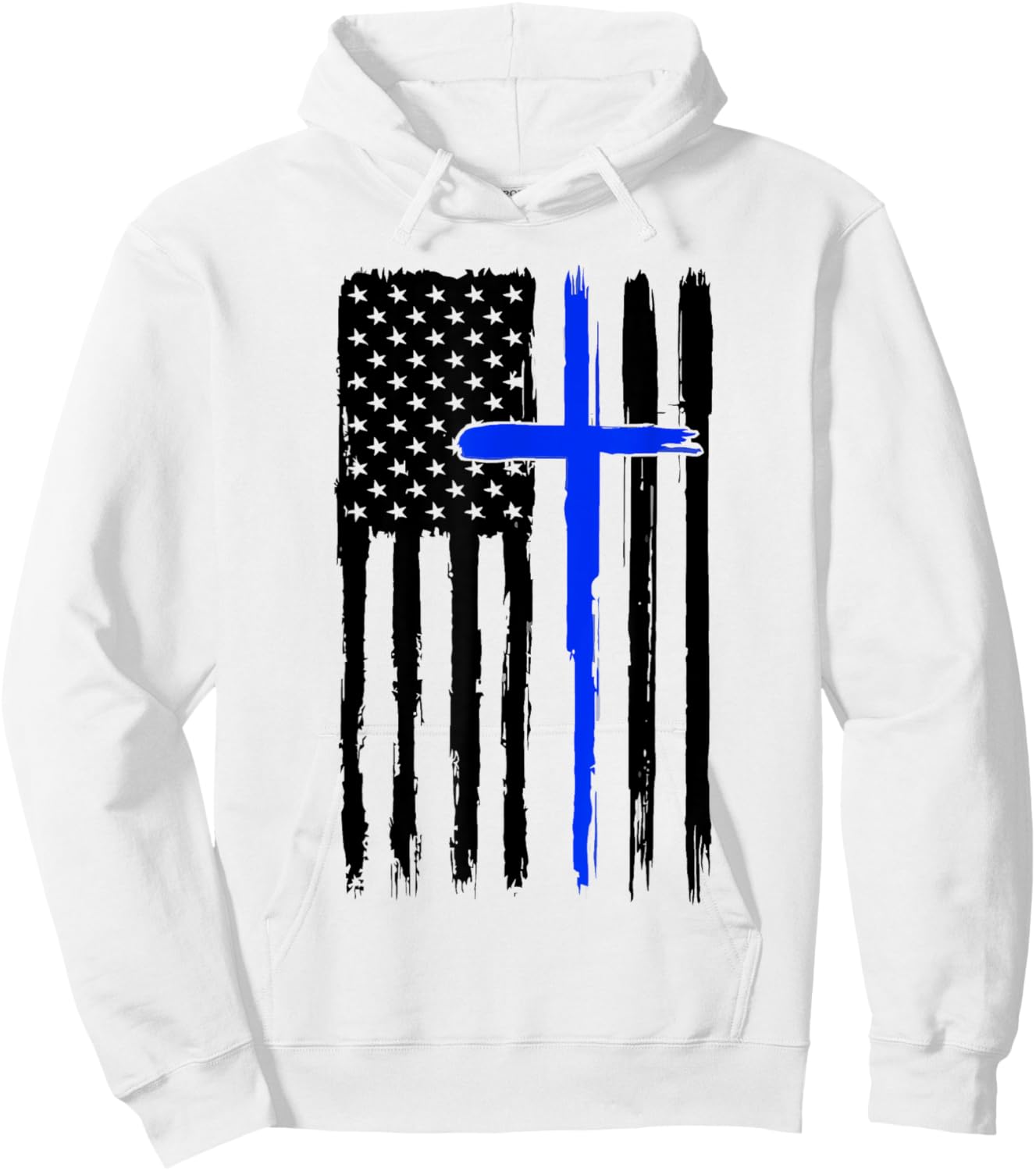 Thin Blue Crossed Line Jesus Christian Police Officer Cop Hoodie - Hoodie | White