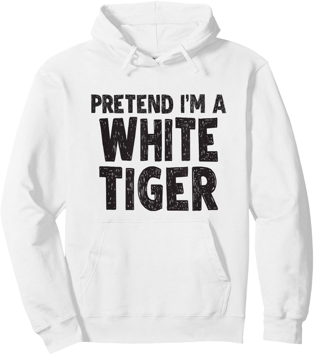 Pretend I'm A White Tiger Shirt Easy Halloween Costume Hoodie - Hoodie | White