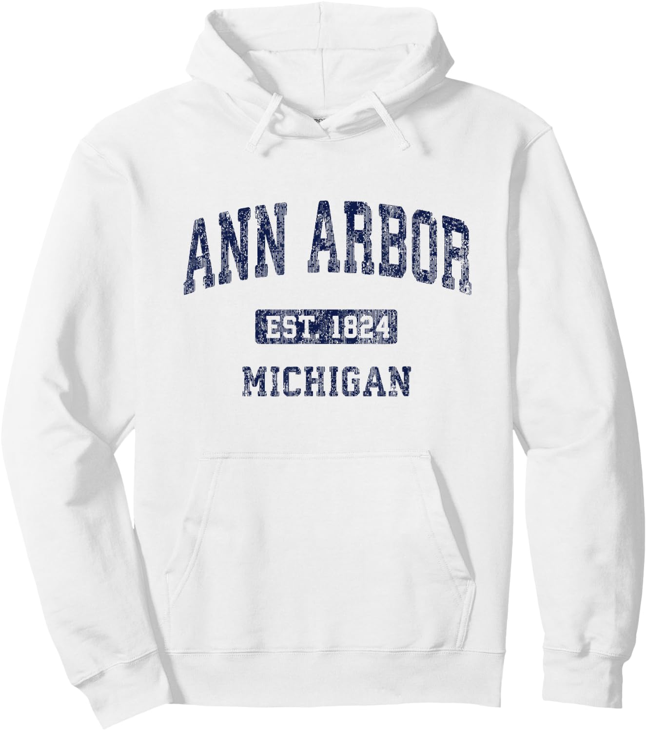 Ann Arbor Michigan Vintage Athletic Sports Design Hoodie - Hoodie | White