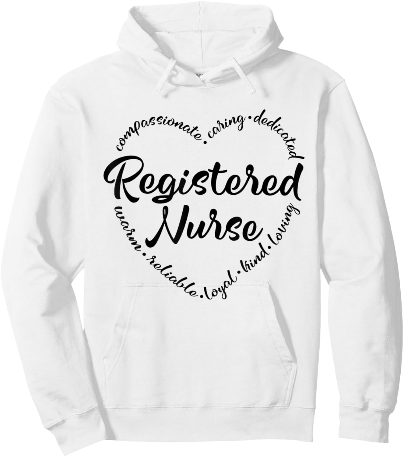 Women Registered Nurse - RN Nursing Heart Word Nurse Day Hoodie - Hoodie | White