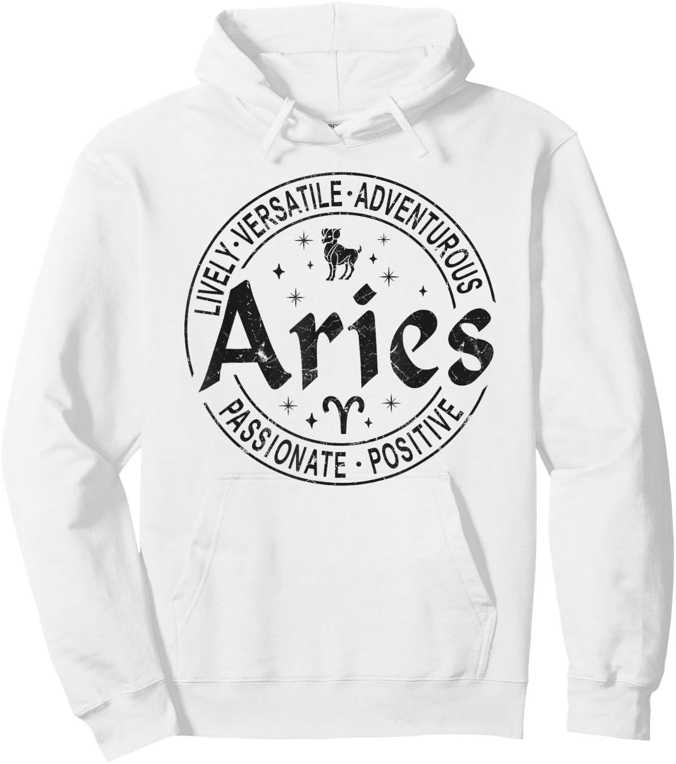 Aries Virtues Vintage Style Zodiac Design, Aries Hoodie - Hoodie | White