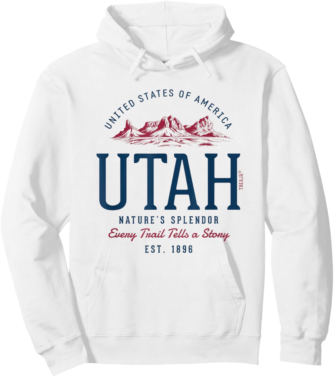 Vintage-Looking Retro Styled Utah Hoodie - Hoodie | White