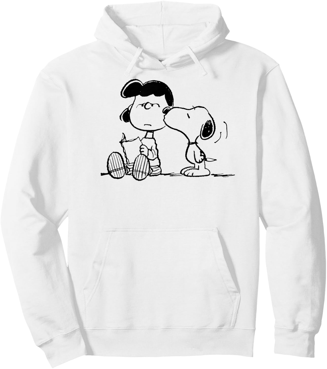 Peanuts - Snoopy Kissing Lucy Reading A Book Hoodie - Hoodie | White