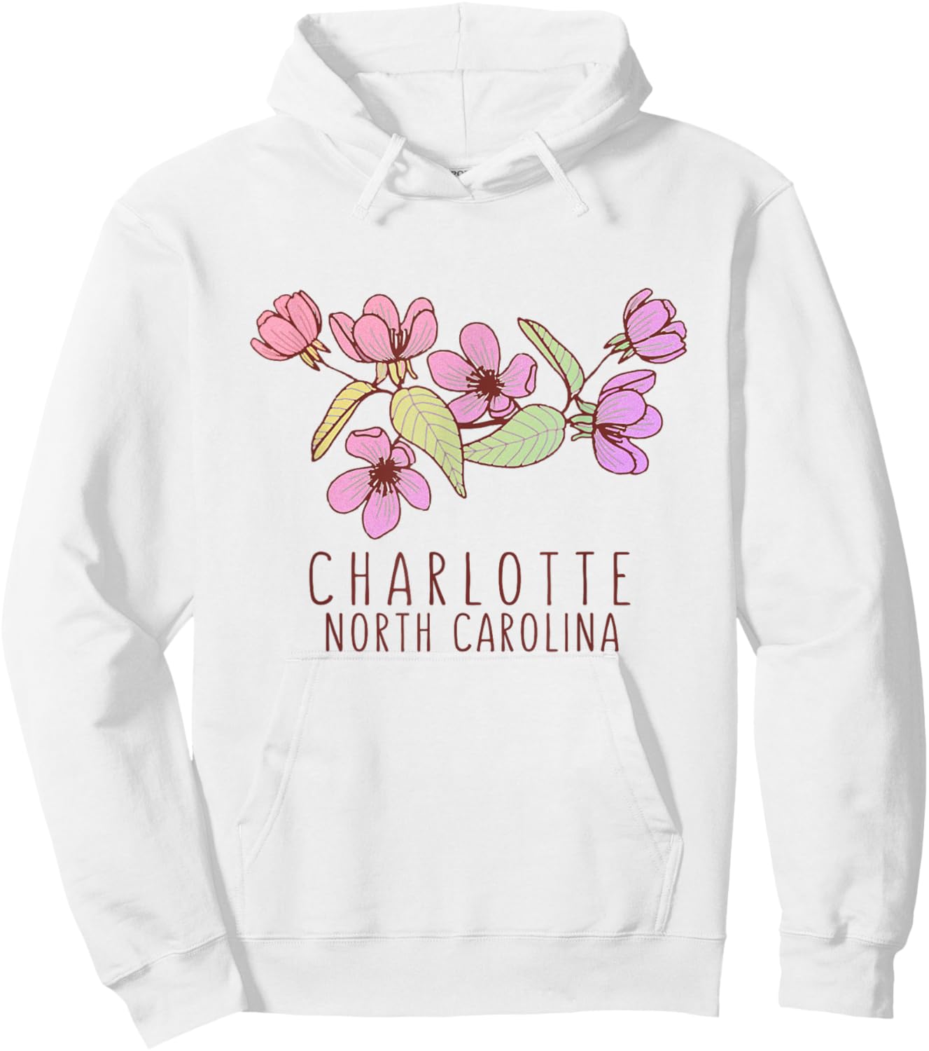 Charlotte North Carolina Wildflowers - Charlotte NC Hoodie - Hoodie | White