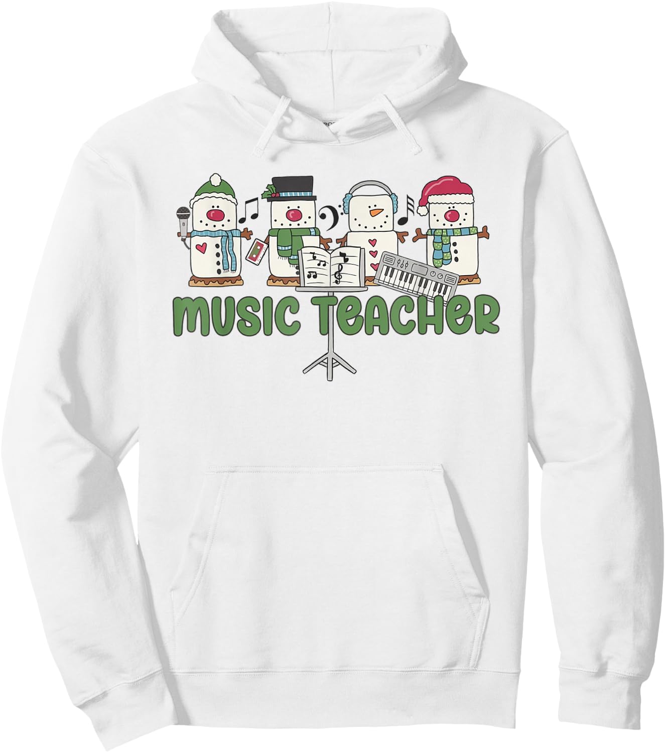 Music Teacher Christmas Holiday Wnter Music Instructor Hoodie - Hoodie | White