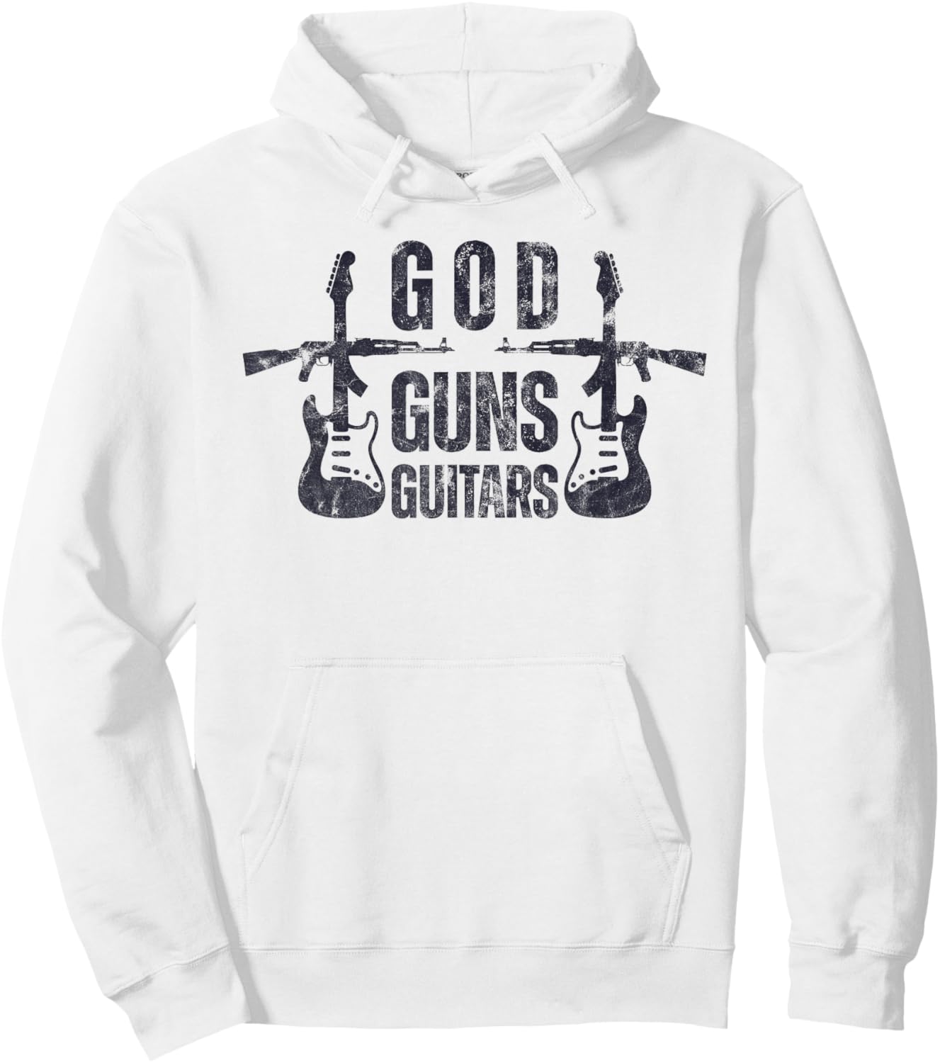 God Guns Guitar Funny Christian Guitar Lover Hoodie - Hoodie | White