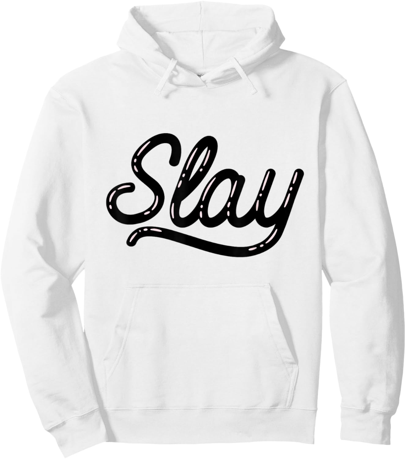 That Says Slay Bubble Letters Hoodie - Hoodie | White
