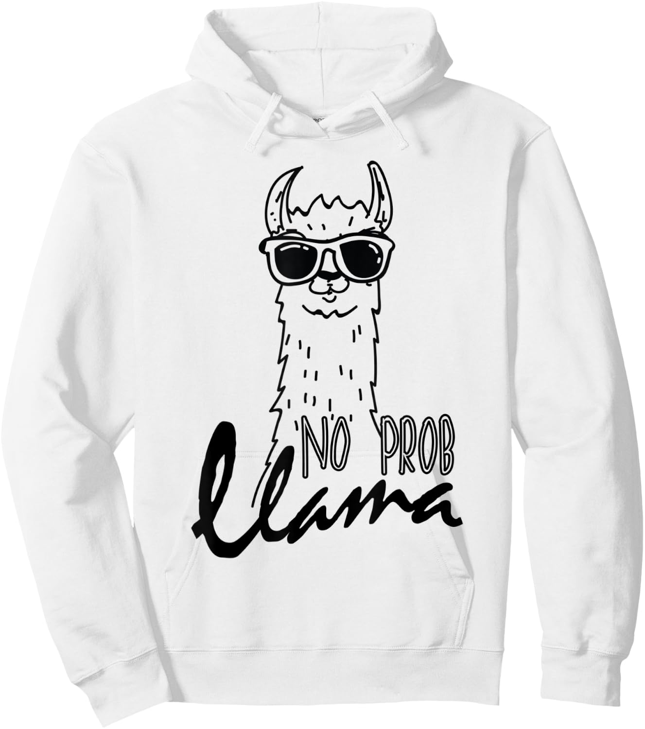 Funny Alpaca Llama No Probllama Sunglasses Hoodie - Hoodie | White