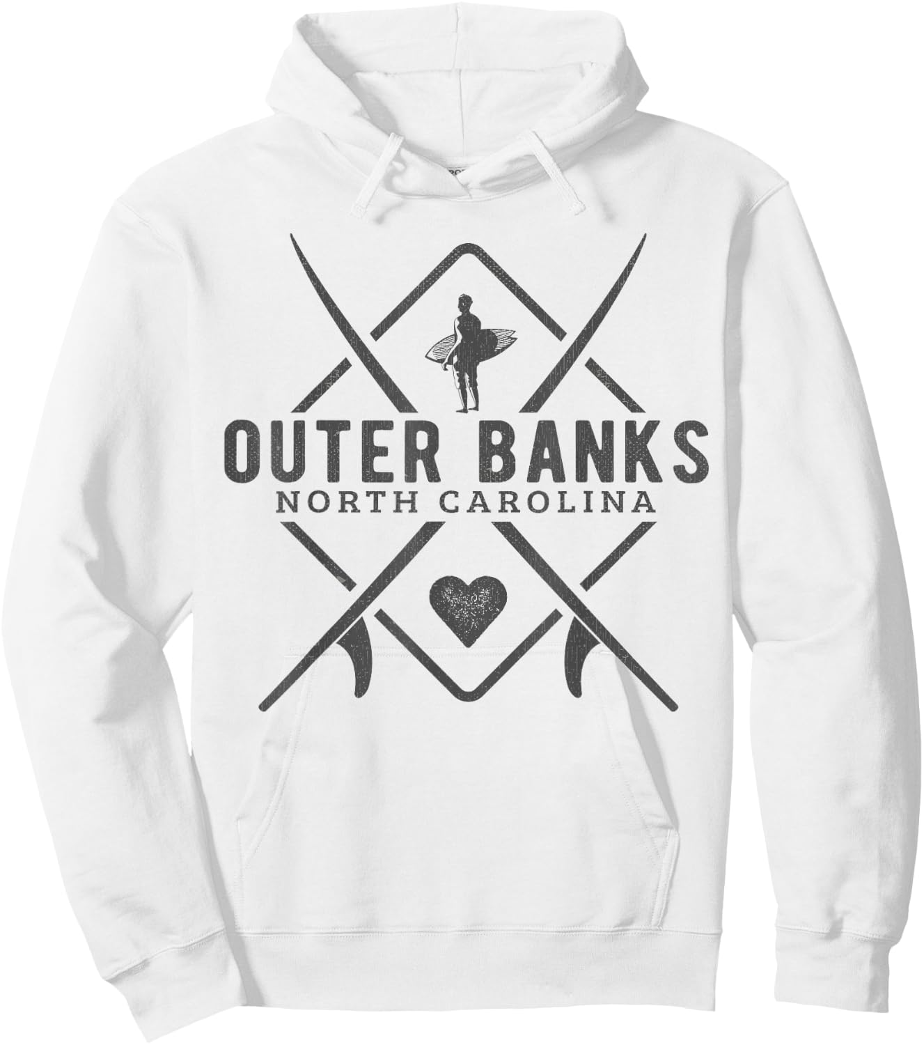 Outer Banks North Carolina Surfing Souvenir Outer Banks Hoodie - Hoodie | White