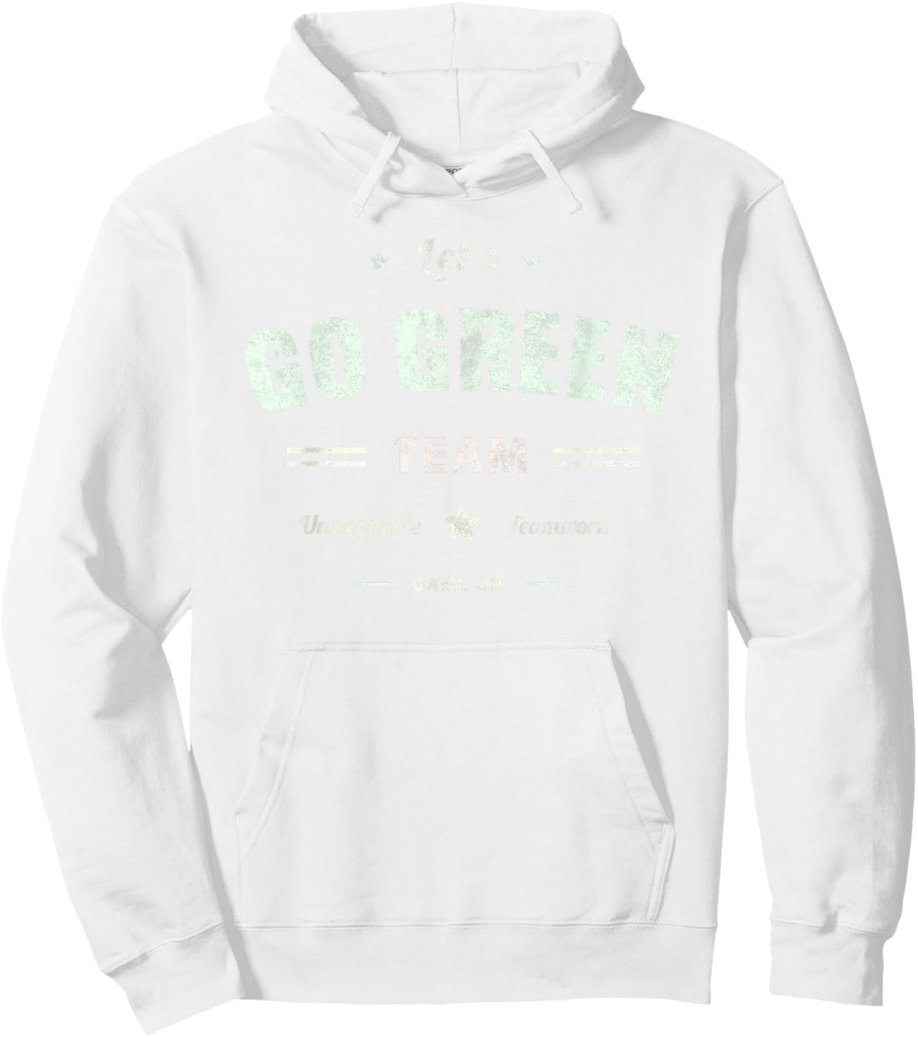 Vintage LET'S GO GREEN TEAM War Game Summer Competition Hoodie - Hoodie | White
