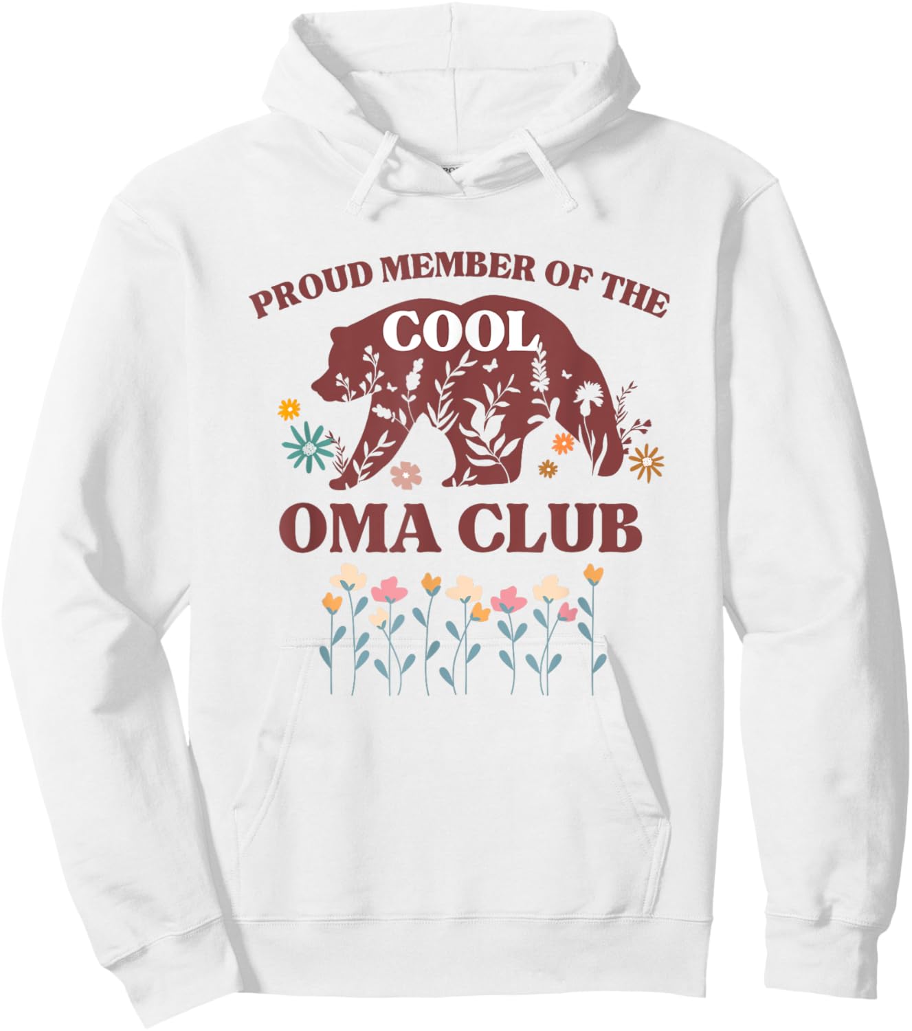 Proud Member of The Cool Oma Club Grandma Bear Hoodie - Hoodie | White