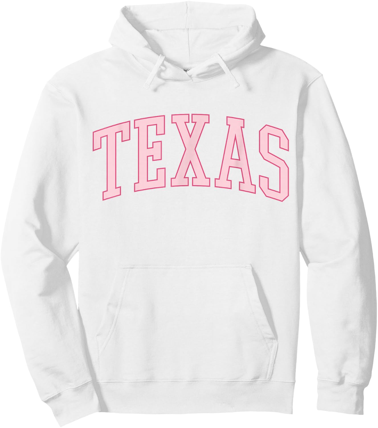 Preppy Varsity Pink Texas Hoodie - Hoodie | White