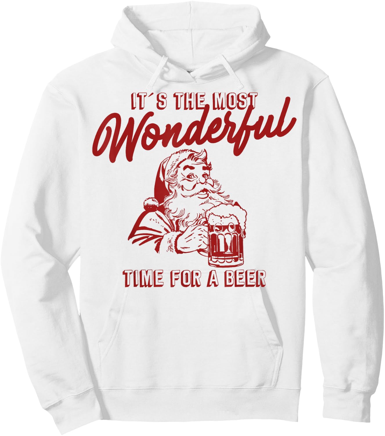 Santa Claus, it's the most beautiful time for a beer Hoodie - Hoodie | White