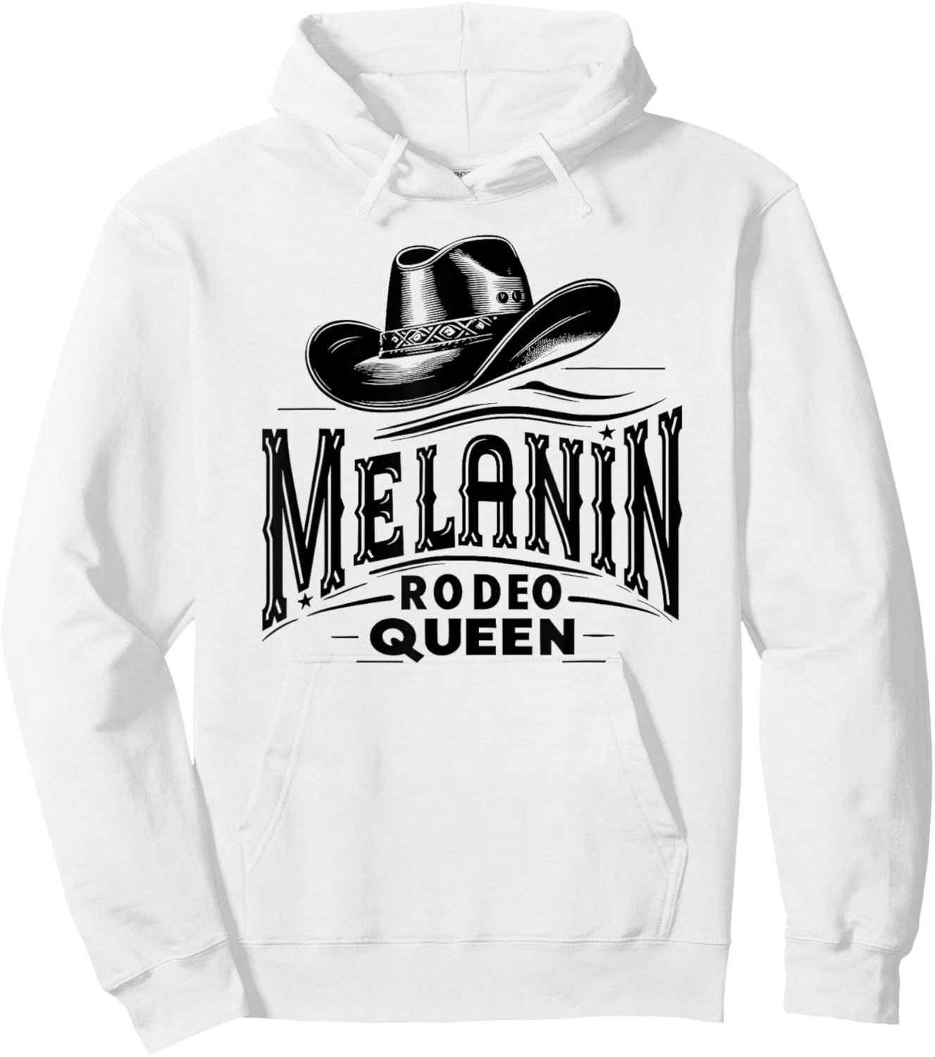 Melanin Rodeo Queen, African American Cowgirl Hoodie - Hoodie | White