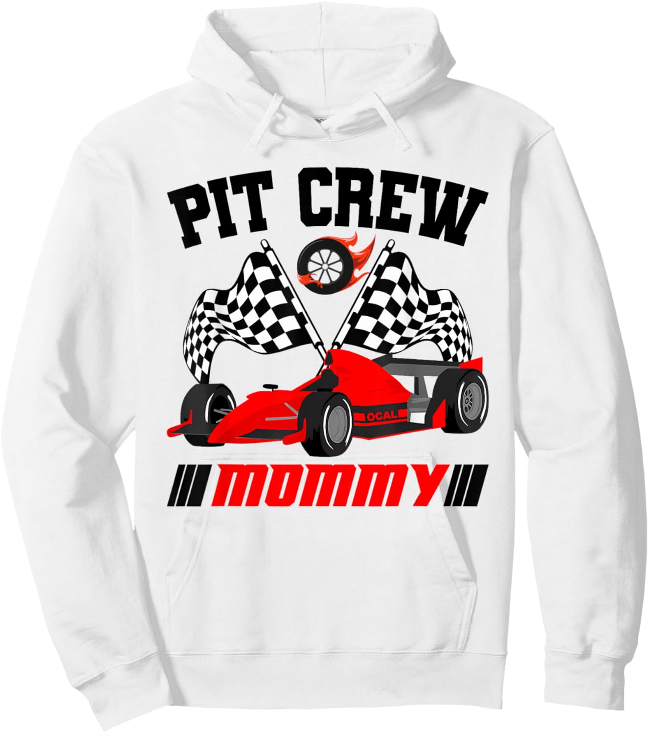 Mommy Pit Crew Race Birthday Party Racing Matching Family Hoodie - Hoodie | White