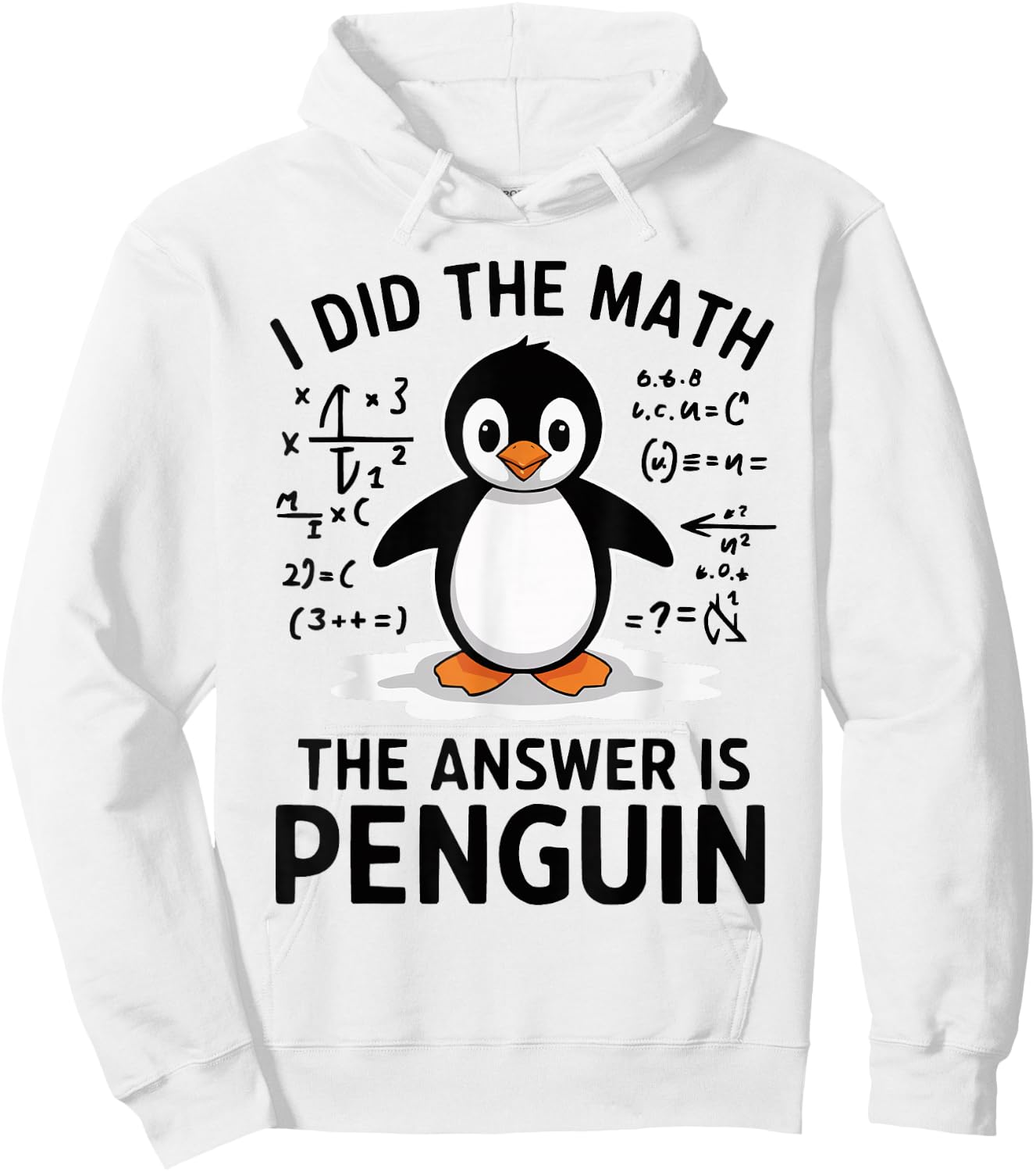 I Did the Math The Answer is Penguin Funny Math Teacher Hoodie - Hoodie | White