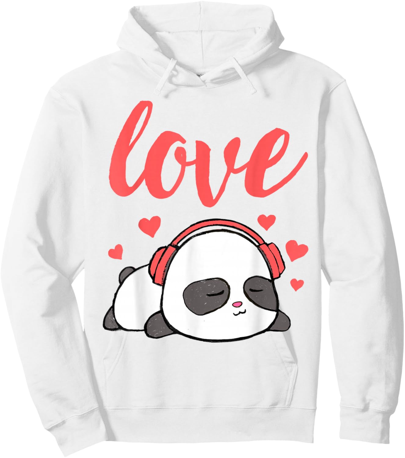 Love Valentines Cute Kawaii Panda Hearts Girls Hoodie - Hoodie | White