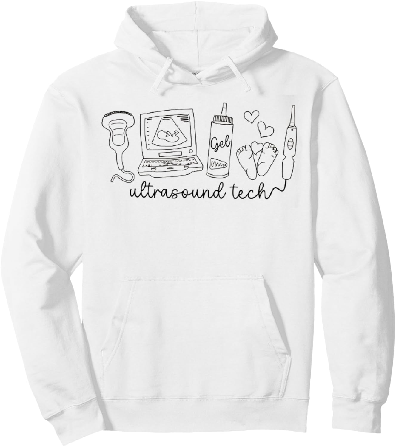 Women Ultrasound Technologist Sonographer Student School Hoodie - Hoodie | White
