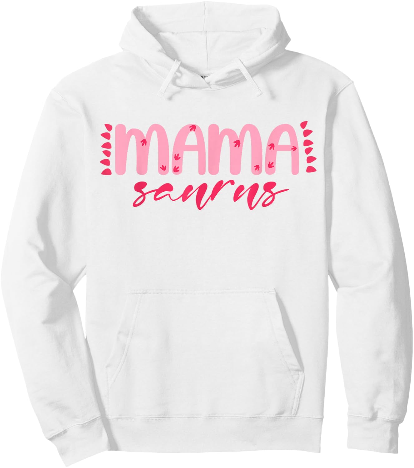 Pink Mama Saurus Rex Trex Matching Family Dinosaur Birthday Hoodie - Hoodie | White