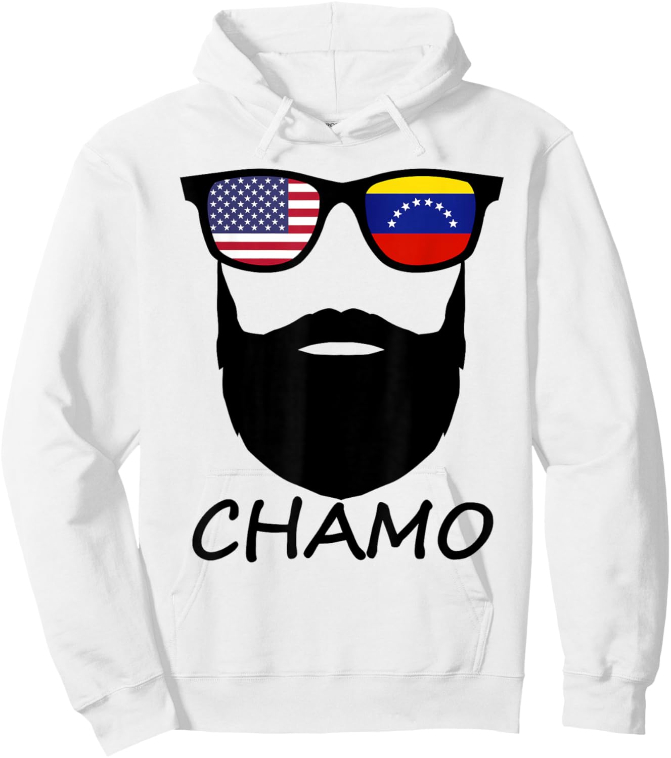 Half American Venezuelan Chamo USA Venezuela Flag Patriot Hoodie - Hoodie | White