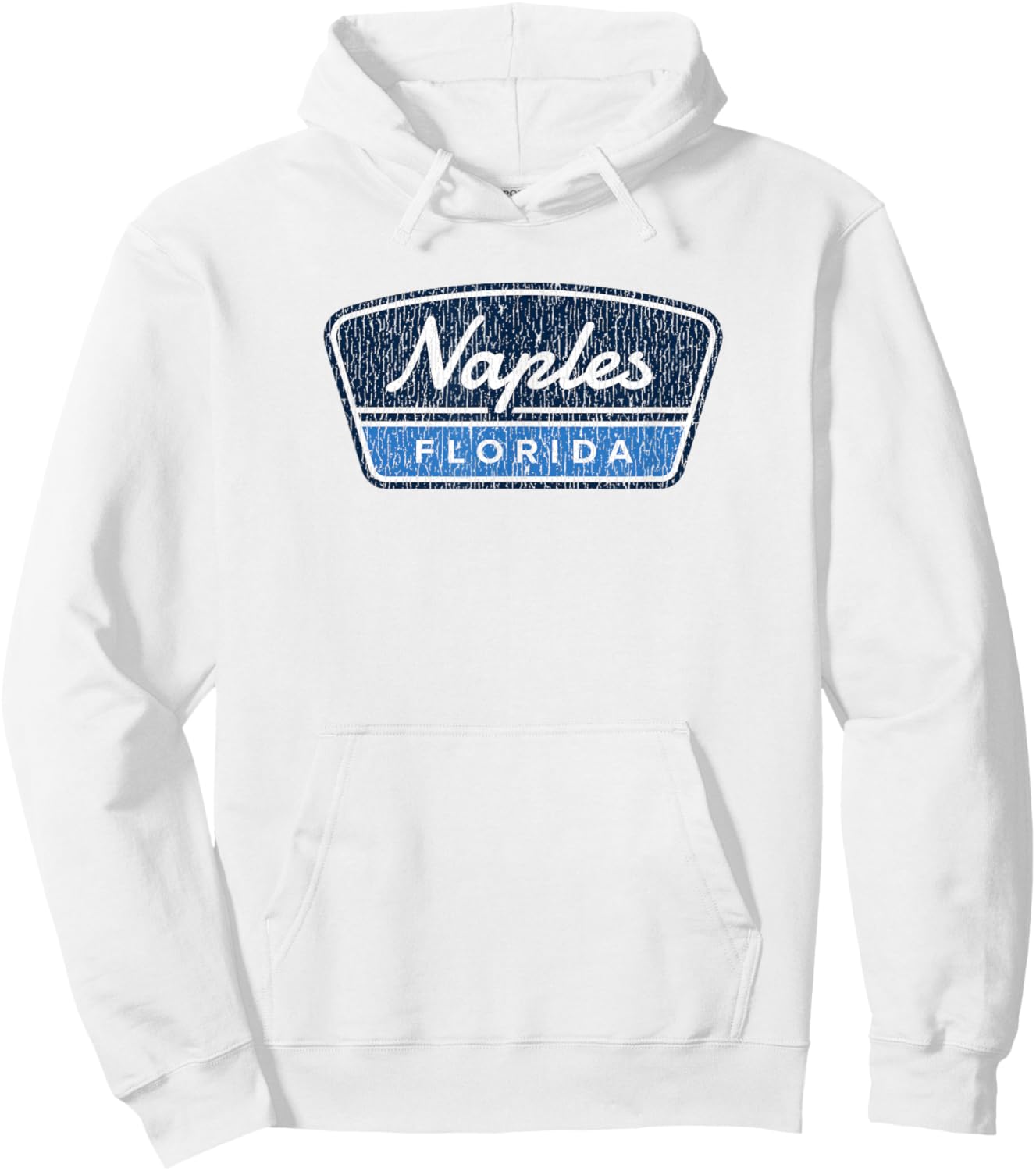 Naples Florida Retro Vintage Souvenir Badge Hoodie - Hoodie | White