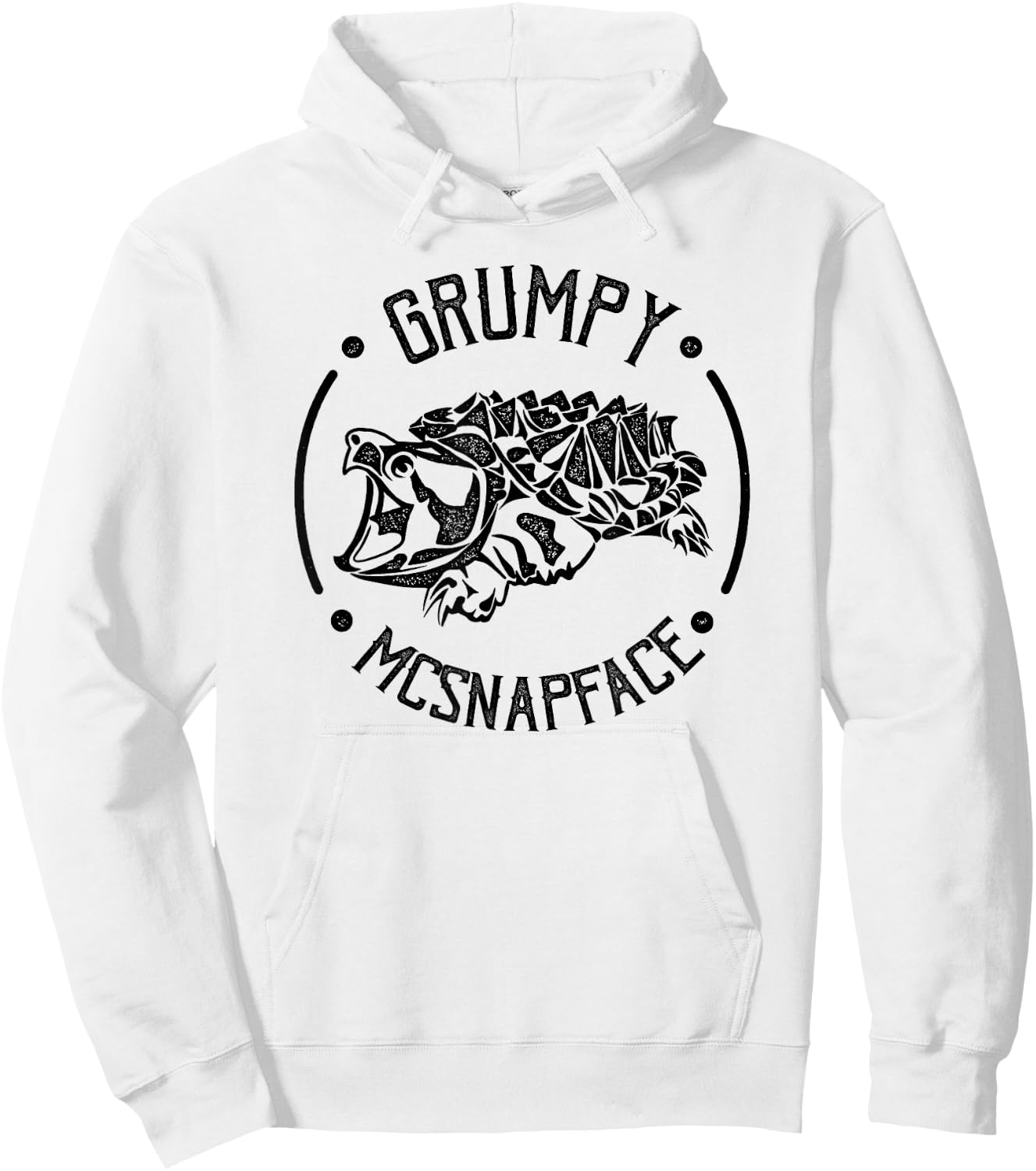 Grumpy McSnapface Funny Snapping Turtle Hoodie - Hoodie | White