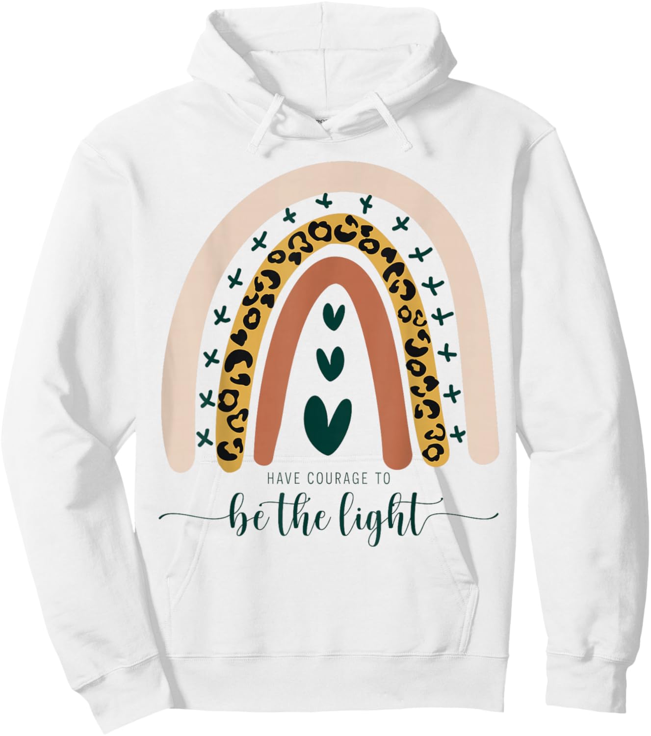 Be The Light Boho Rainbow Christian Scripture Religious Cute Small Hoodie - Hoodie | White