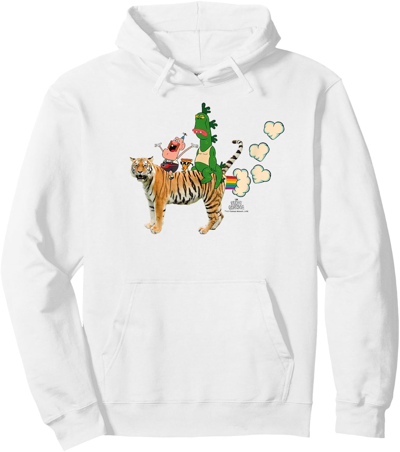 Uncle Grandpa Fart Hearts Hoodie - Hoodie | White