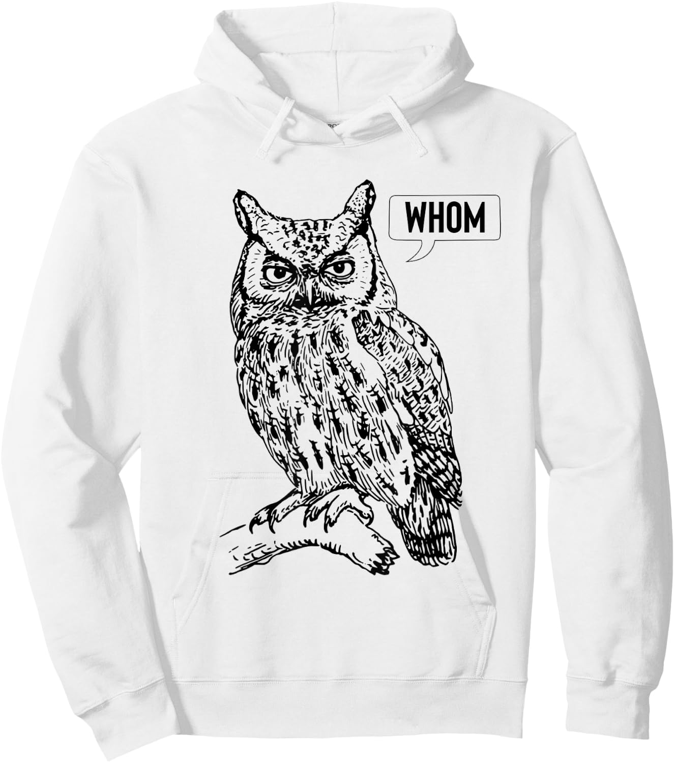 Owl Whom Funny T Shirt Hoodie - Hoodie | White