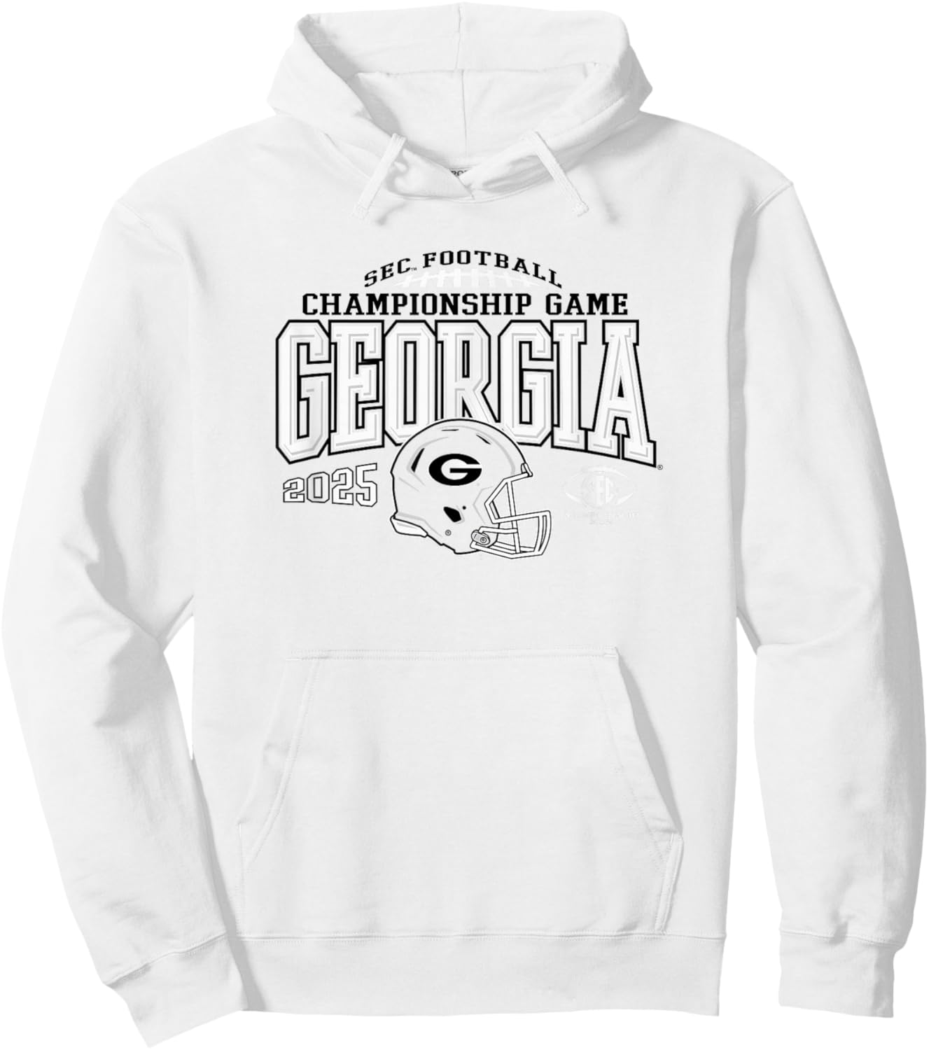 Georgia Bulldogs SEC Championship 2025 Football Red Hoodie - Hoodie | White