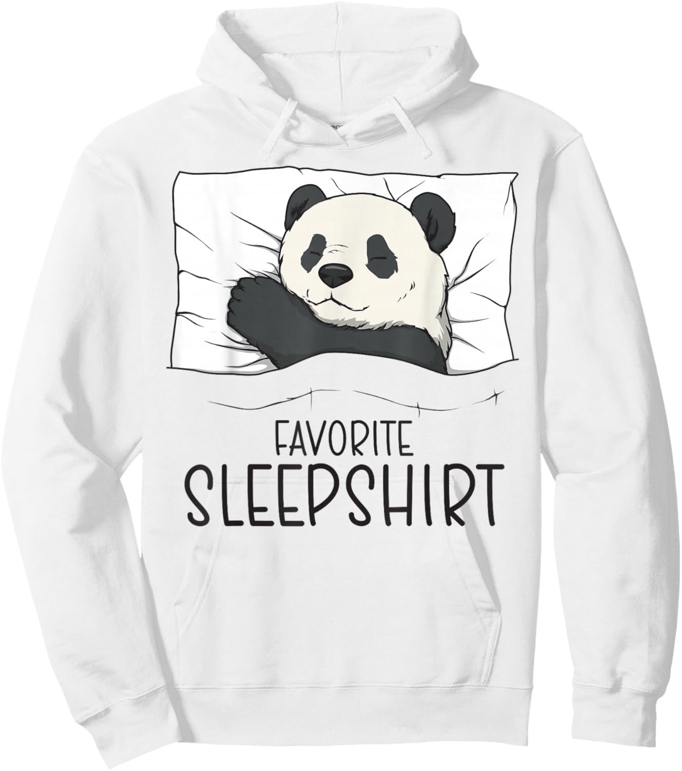Favorite Sleepshirt With Napping Panda Pajama Hoodie - Hoodie | White