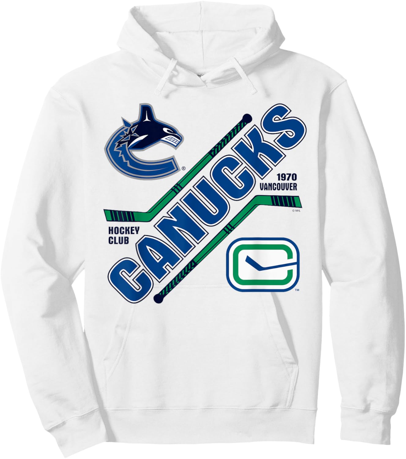 Vancouver Canucks Force Gray Officially Licensed Hoodie - Hoodie | White